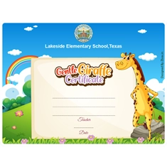 Gentle Giraffe Classroom Award Certificate